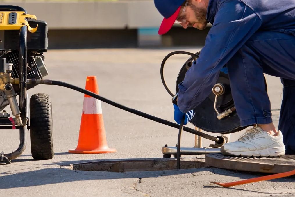 Desentupidora em Maringá desentupindo esgoto