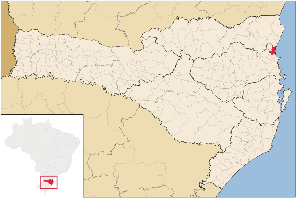 Mapa de localização de Barra Velha em Santa Catarina utilizado na página de desentupidora em Barra Velha da Socorro