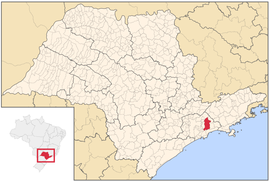 Mapa de localização de Mogi das Cruzes utilizado na página de desentupidora em Mogi das Cruzes da Socorro