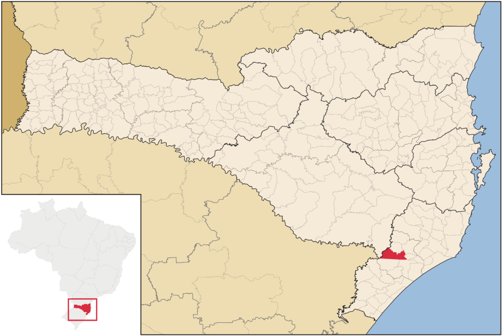 Mapa de localização de Siderópolis SC com atuação da desentupidora em Siderópolis