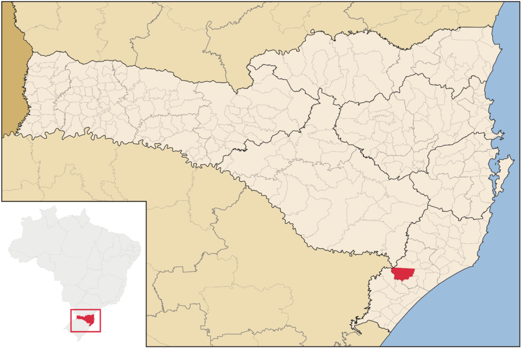 Mapa de localização de Nova Veneza SC com atuação da desentupidora em Nova Veneza